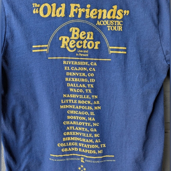 Ben Rector Is My Old Friend Acoustic Tour T-Shirt Blue Unisex Size Medium - Picture 6 of 7